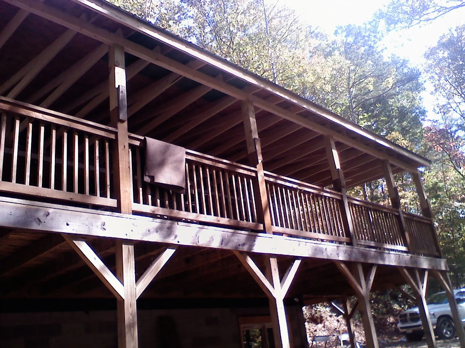 Timber framing under a new elevated porch and deck — Roof Leak Repair in Pavo by Roofing Brothers